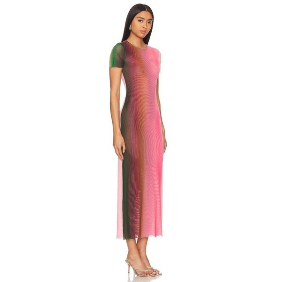 Misa Los Angeles Vanessa Dress in Cali Ombre Medium New as-is Womens Midi Long - Picture 3 of 14